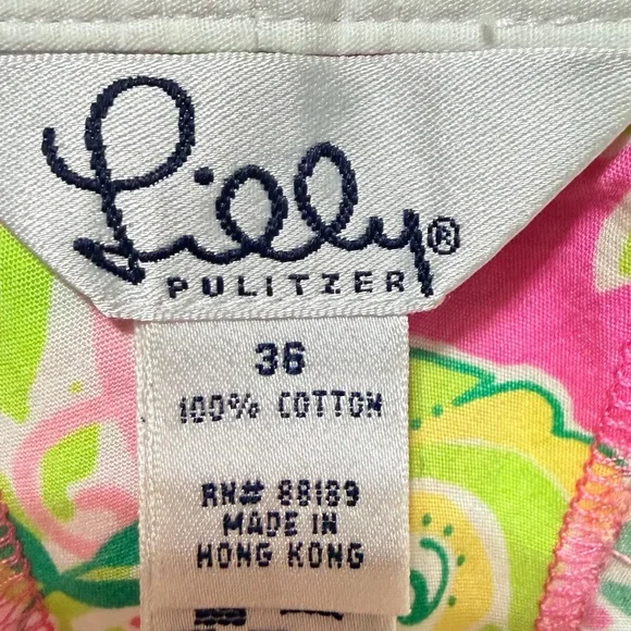 GREAT CONDITION Lilly Pulitzer Pink & Yellow Men's Pants Millionaire Row Print
